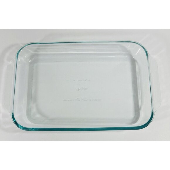 Pyrex Glass Baking Casserole Dish 3qt / 2.8L Handles #233 Clear 13x9x2 Lasagna - Picture 6 of 8